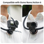 Supporto per selfie regolabile Sunnylife con cinturino per corpo e attacco magnetico a sgancio rapido bidirezionale per DJI Osmo Nano / Action 6, For DJI Osmo Nano / Action 6