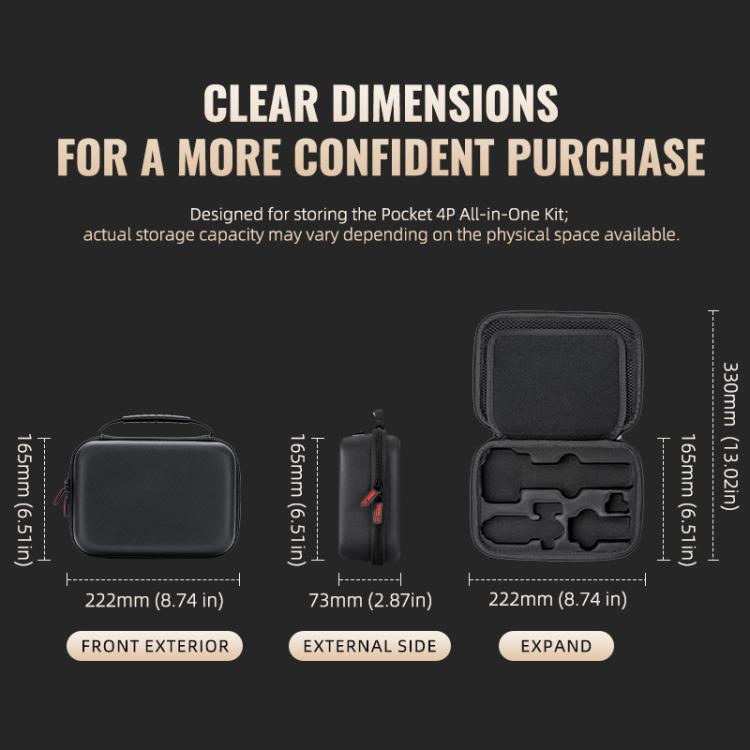 Custodia portatile sagomata per DJI Osmo Pocket 4P STARTRC, set completo di borse portaoggetti, For DJI Osmo Pocket 4P