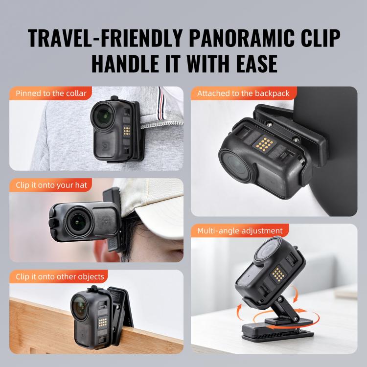 Per DJI Osmo Nano STARTRC Clip da zaino Morsetto regolabile per action camera con sgancio rapido, Backpack Clip For DJI Osmo Nano