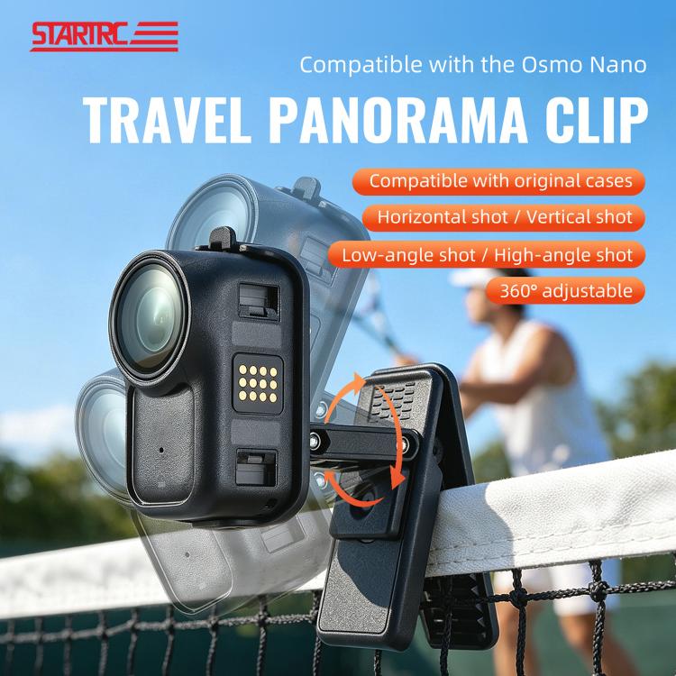 Per DJI Osmo Nano STARTRC Clip da zaino Morsetto regolabile per action camera con sgancio rapido, Backpack Clip For DJI Osmo Nano