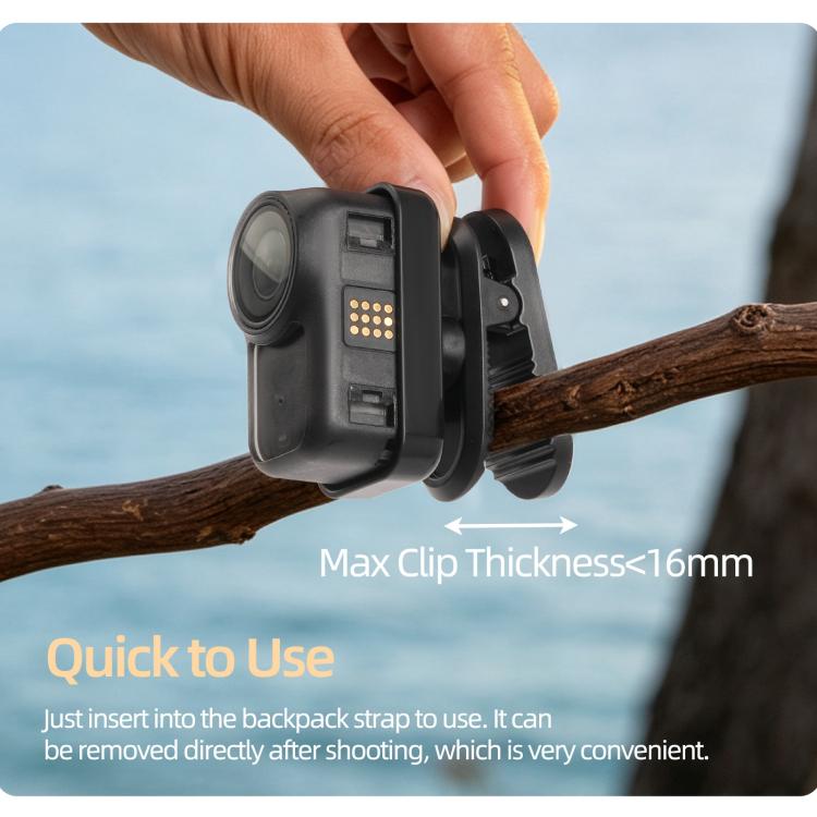 Per DJI Osmo Nano, clip magnetica Sunnylife per zaino, morsetto regolabile per action camera con sgancio rapido., ON-MJ244 For DJI Osmo Nano