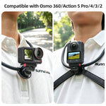 Sunnylife Magnetic POV Neck Mount Hand Free Video Vlog Neck Adjustable Selfie Holder with Body Strap For DJI Osmo 360 / Action 5 Pro / 4 / 3 / 2, For DJI Osmo 360 / Action 5 Pro / 4 / 3 / 2