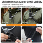 Per DJI Osmo Pocket 4 / 3 Sunnylife Supporto da collo POV regolabile per video vlog a mani libere, supporto da collo per selfie con cinturino