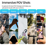 Per DJI Osmo Pocket 4 / 3 Sunnylife Supporto da collo POV regolabile per video vlog a mani libere, supporto da collo per selfie con cinturino