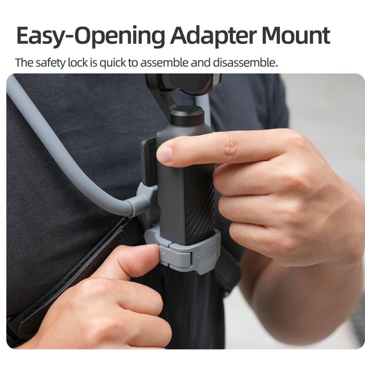 Per DJI Osmo Pocket 4 / 3 Sunnylife Supporto da collo POV regolabile per video vlog a mani libere, supporto da collo per selfie con cinturino