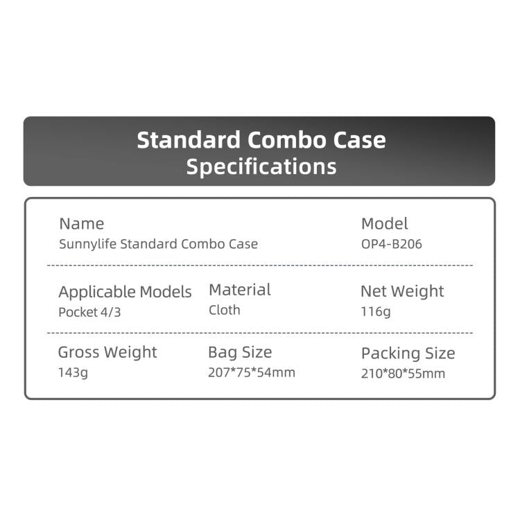 Per DJI Osmo Pocket 4 / 3 Sunnylife Mini Custodia da trasporto Borsa portatile da viaggio Organizer protettivo Borse combinate standard, Standard Combo Bags