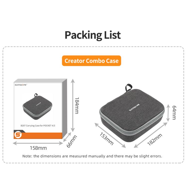Per DJI Osmo Pocket 4 / 3 Sunnylife Mini Custodia Borsa Creator Combo Bags, Creator Combo Bag