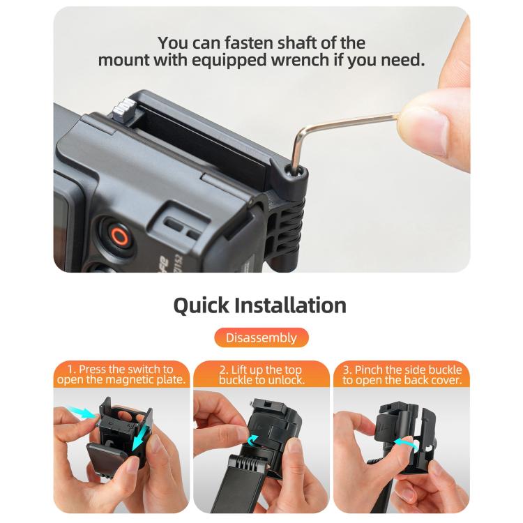 Supporto magnetico multifunzionale da tavolo Sunnylife per DJI Osmo Pocket 4/3, con angolazioni regolabili., OP4-ZJ152