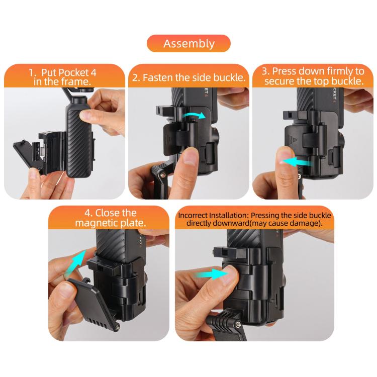 Supporto magnetico multifunzionale da tavolo Sunnylife per DJI Osmo Pocket 4/3, con angolazioni regolabili., OP4-ZJ152