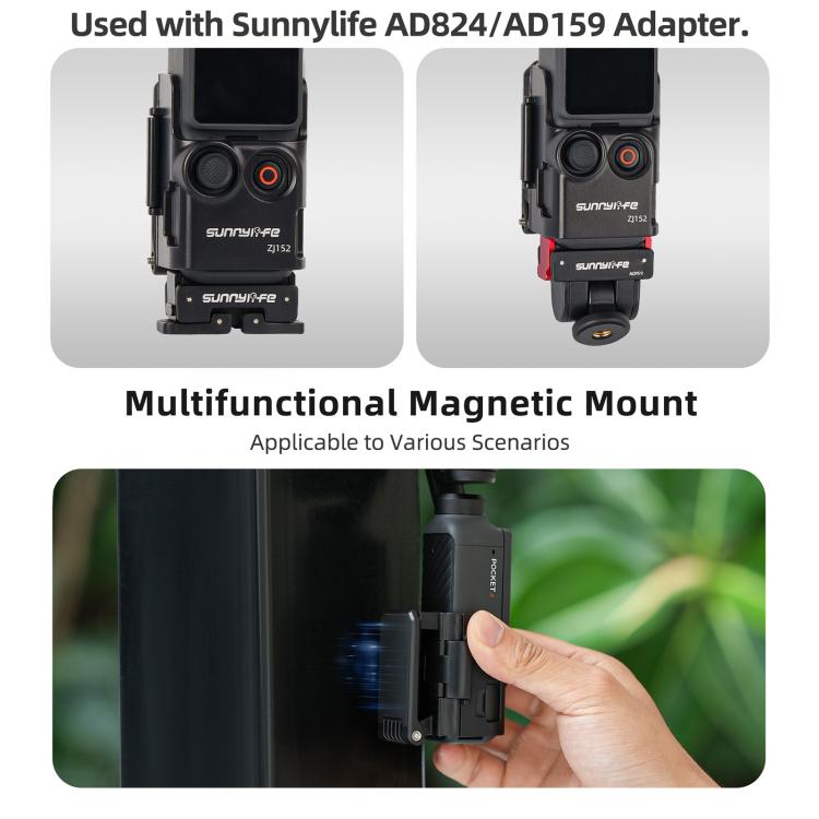 Supporto magnetico multifunzionale da tavolo Sunnylife per DJI Osmo Pocket 4/3, con angolazioni regolabili., OP4-ZJ152