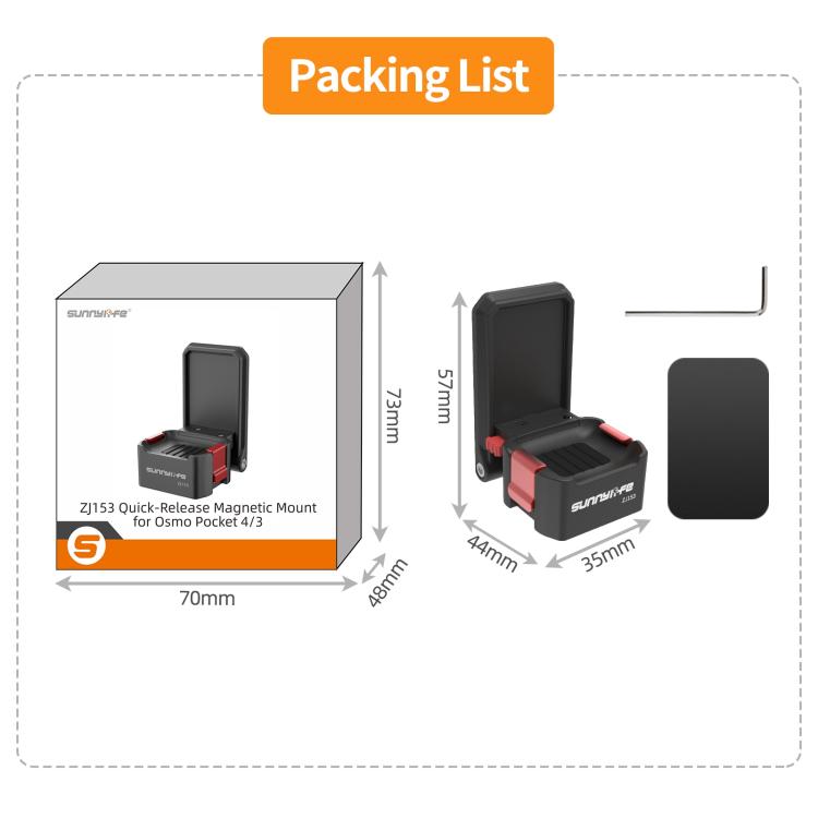 Supporto magnetico a sgancio rapido Sunnylife per DJI Osmo Pocket 4 / 3, base da tavolo, staffa in plastica, angolazione regolabile., OP4-ZJ153