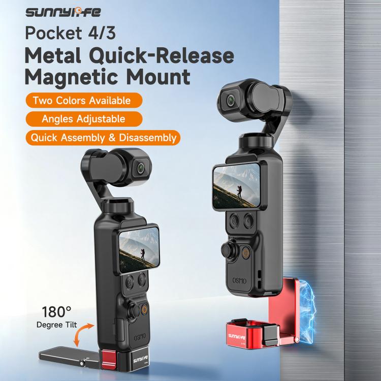 Supporto da tavolo magnetico a sgancio rapido in metallo Sunnylife per DJI Osmo Pocket 4/3, con angolazioni regolabili., OP4-ZJ154