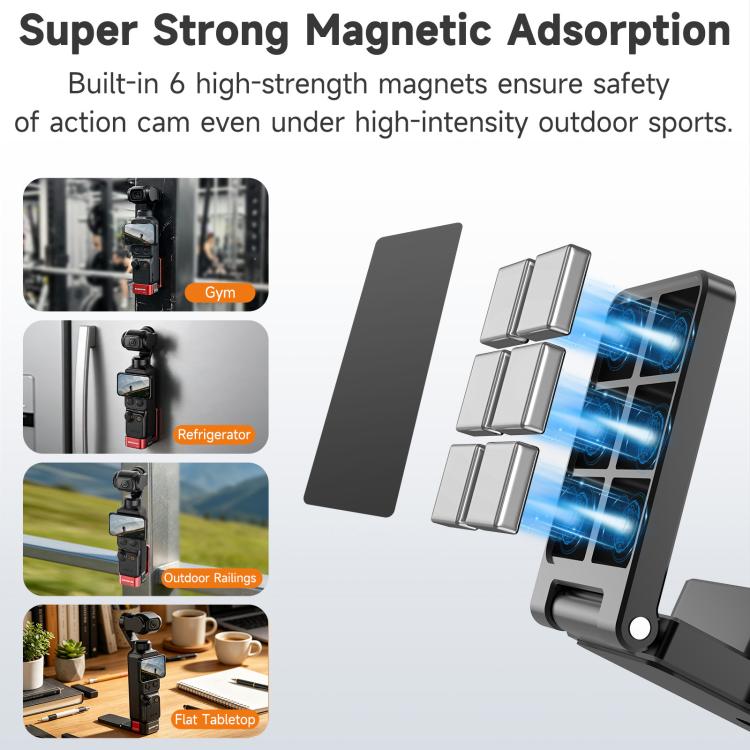 Supporto da tavolo magnetico a sgancio rapido in metallo Sunnylife per DJI Osmo Pocket 4/3, con angolazioni regolabili., OP4-ZJ154