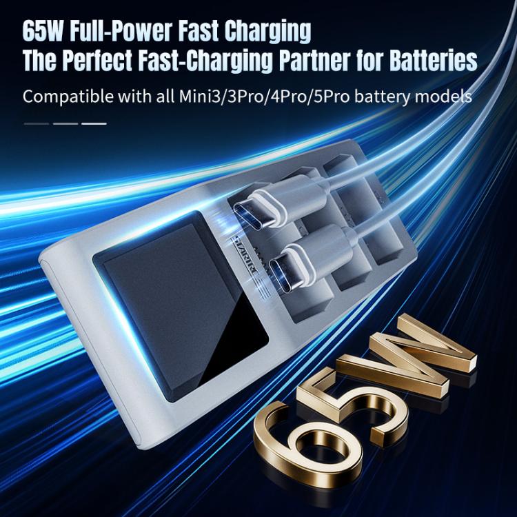 Hub di ricarica tripla con display per DJI Mini 5 Pro / Mini 4 / Mini 3 Charging Butler., For DJI Mini 5 Pro