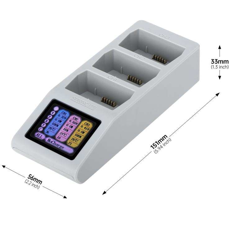 Hub di ricarica tripla con display per DJI Mini 5 Pro / Mini 4 / Mini 3 Charging Butler., For DJI Mini 5 Pro
