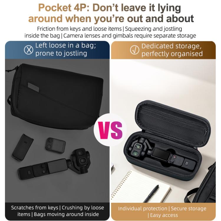Custodia portatile per DJI Osmo Pocket 4P STARTRC, borsa per il trasporto del corpo macchina., For DJI Osmo Pocket 4P