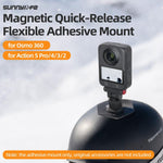 Sunnylife Magnetic Flexible Adhesive Helmet Mount Base Quick-Release Action Camera Holder For DJI Osmo 360 / Action 5 Pro / 4 / 3 / 2, For DJI Osmo 360 / Action 5 Pro / 4 / 3 / 2