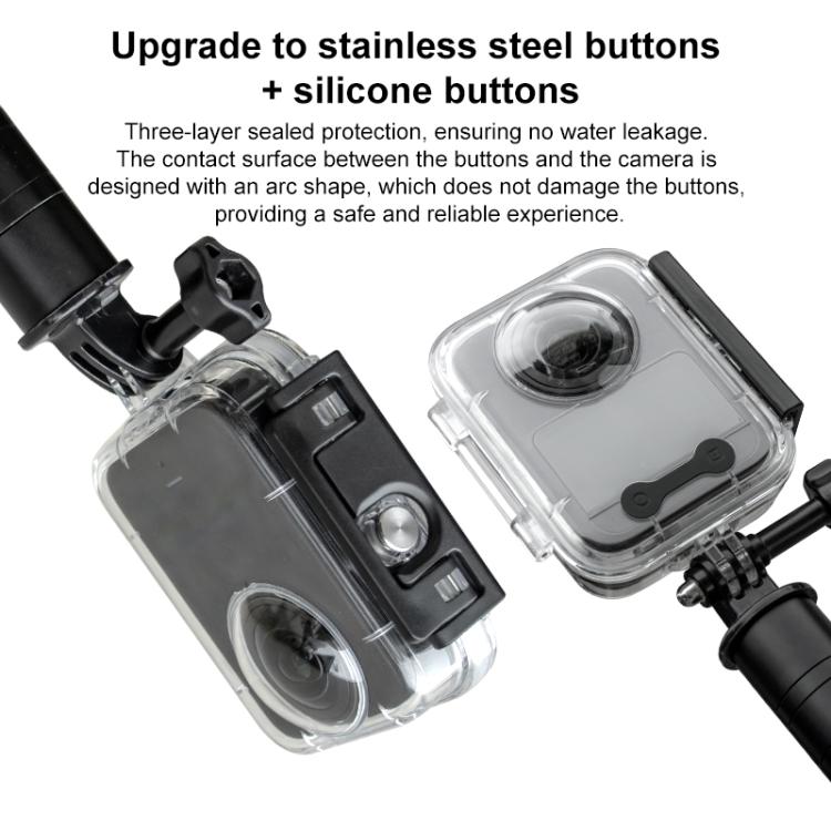 Custodia impermeabile fino a 50 metri per DJI Osmo 360 con tappo in silicone per l'obiettivo., For DJI Osmo 360