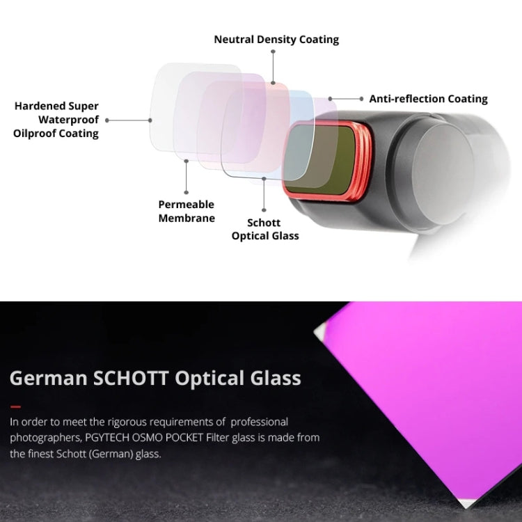 PGYTECH P-18C-016 Filtro per snorkeling rosso chiaro Professione Filtro per lenti colorate per immersione per DJI Osmo Pocket, P-18C-016