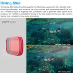 PGYTECH P-18C-016 Filtro per snorkeling rosso chiaro Professione Filtro per lenti colorate per immersione per DJI Osmo Pocket, P-18C-016