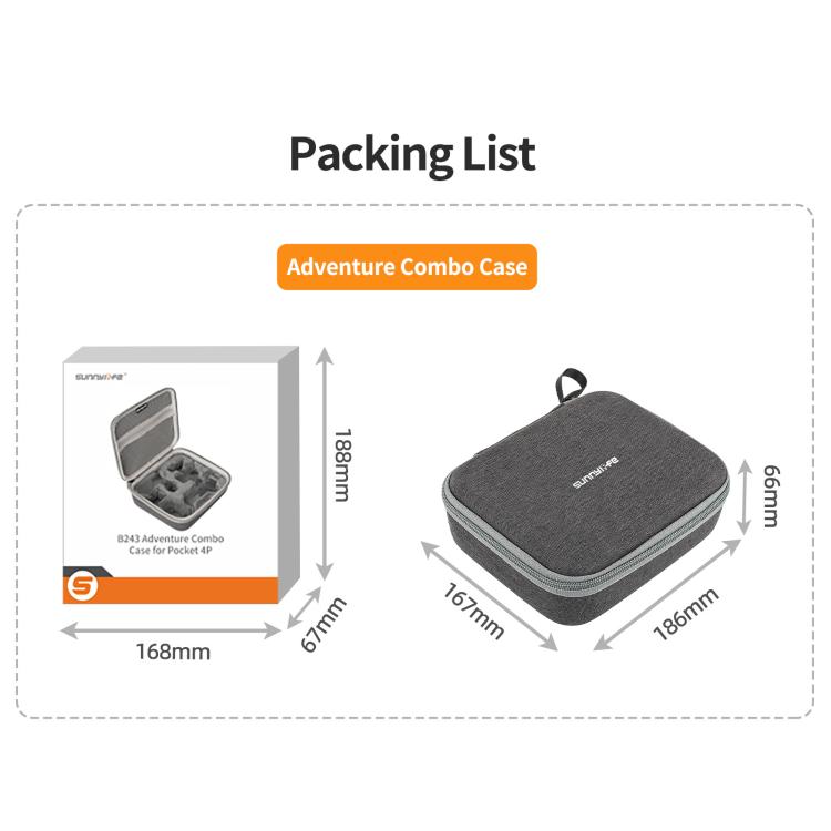 Per DJI Osmo Pocket 4P Sunnylife Mini Custodia Borsa a mano Adventure Combo Borse, For DJI Osmo Pocket 4P Adventure Combo Bags