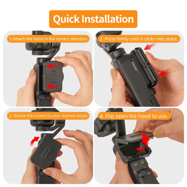 Sunnylife Parasole per schermo, protezione per monitor, per DJI Osmo Pocket 4P / 4 / 3, For DJI Osmo Pocket 4P / 4 / 3