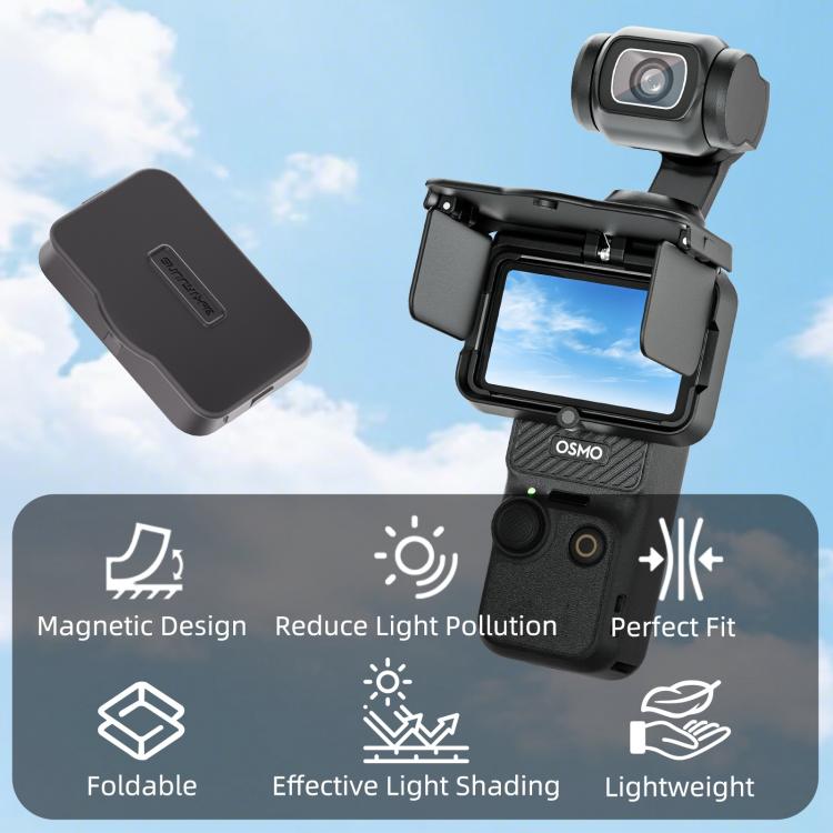 Sunnylife Parasole per schermo, protezione per monitor, per DJI Osmo Pocket 4P / 4 / 3, For DJI Osmo Pocket 4P / 4 / 3