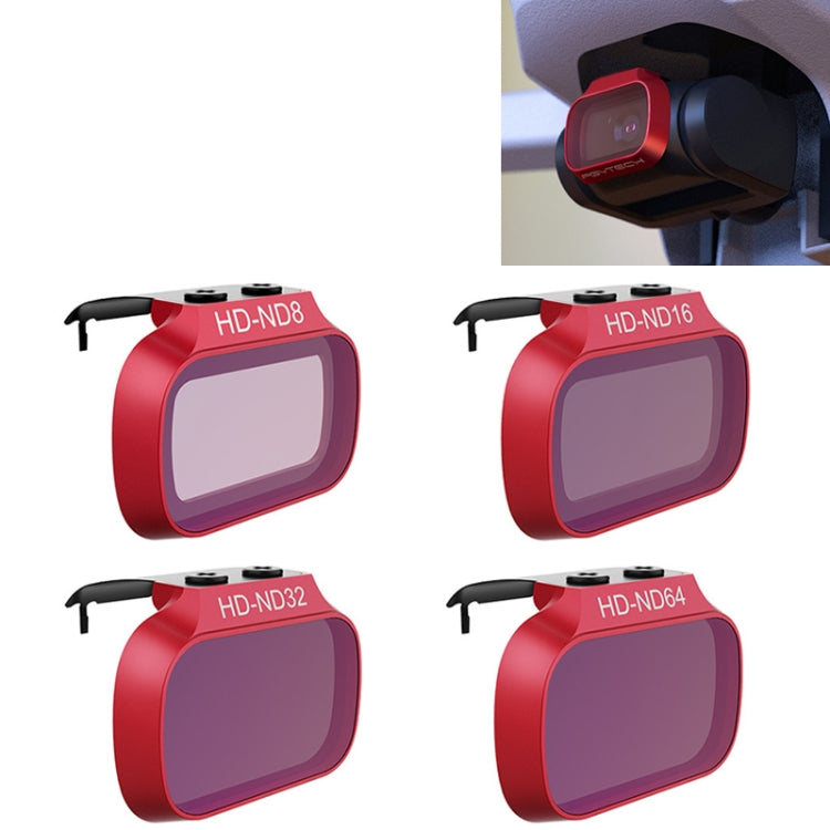 4 pezzi PGYTECH P-12A-019 ND8 / 16 / 32 / 64 Set di filtri per lenti oscuranti per accessori DJI Mavic Mini Drone, ND8 / 16 / 32 / 64 Dimming Lens