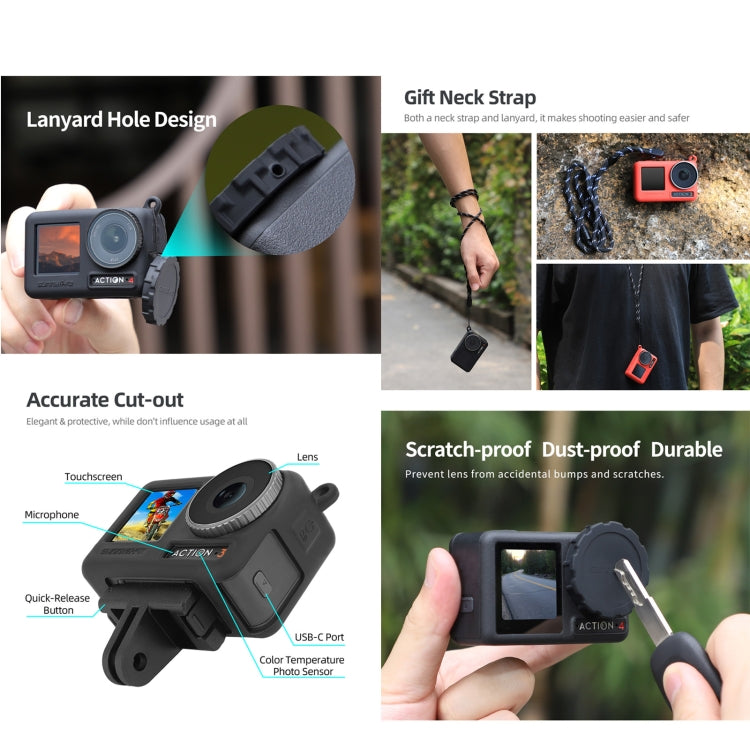 Per DJI Osmo Action 3/4 Sunnylife 2 pezzi Copri copriobiettivo fotocamera resistente ai graffi, For DJI Osmo Action 5 Pro / 4 / 3