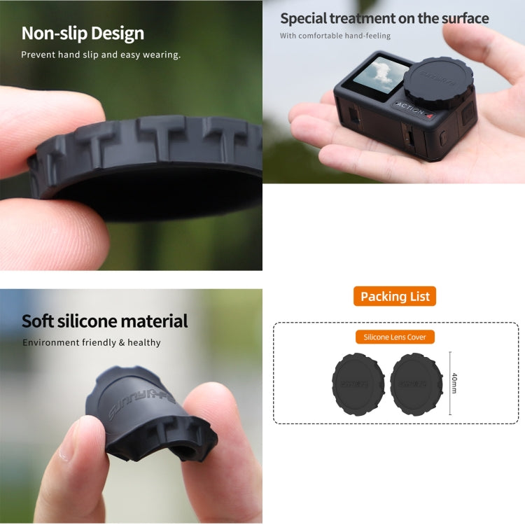 Per DJI Osmo Action 3/4 Sunnylife 2 pezzi Copri copriobiettivo fotocamera resistente ai graffi, For DJI Osmo Action 5 Pro / 4 / 3
