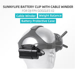 Sunnylife Custodia protettiva per avvolgitore per gestione cavi con clip per batteria per occhiali DJI FPV V2, Sunnylife Battery Bracket