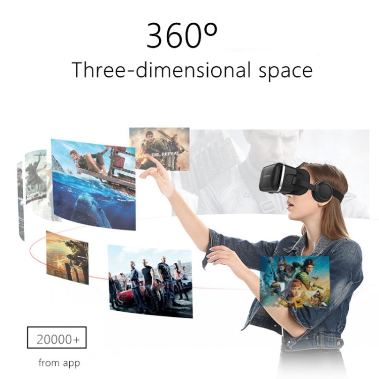 VR SHINECON G04E Virtual Reality 3D Video Glasses Suitable for 3.5 inch - 6.0 inch Smartphone with HiFi Headphones