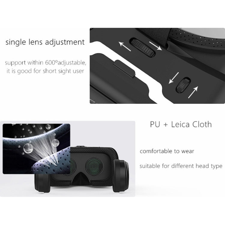 VR SHINECON G04E Virtual Reality 3D Video Glasses Suitable for 3.5 inch - 6.0 inch Smartphone with HiFi Headphones