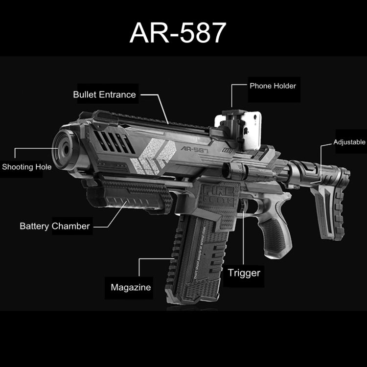 XiiZone AR-587 Pistola per paintball ad acqua con cristalli morbidi multicolori Pistola per giochi di tiro AR Bluetooth