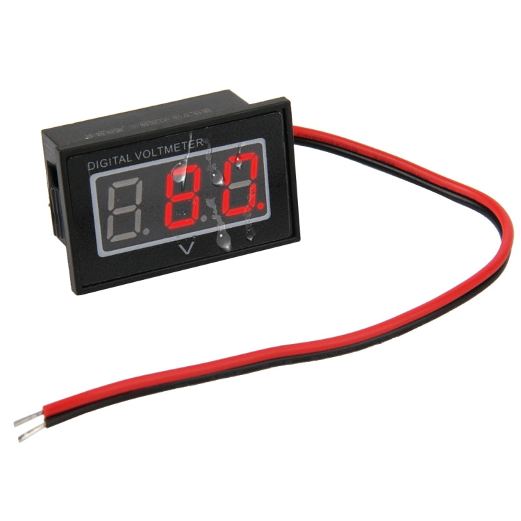 V40D Mini Waterproof IPX4 Digital Voltage Meter with 2-Wire Red Light Display, Measuring Voltage: DC 15-120V, DT0001G, DT0001L, DT0001R