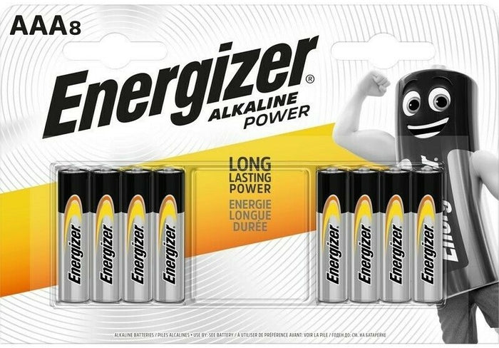 Batteria alcalina tipo AAA LR03 1.5V blister da 8 Energizer