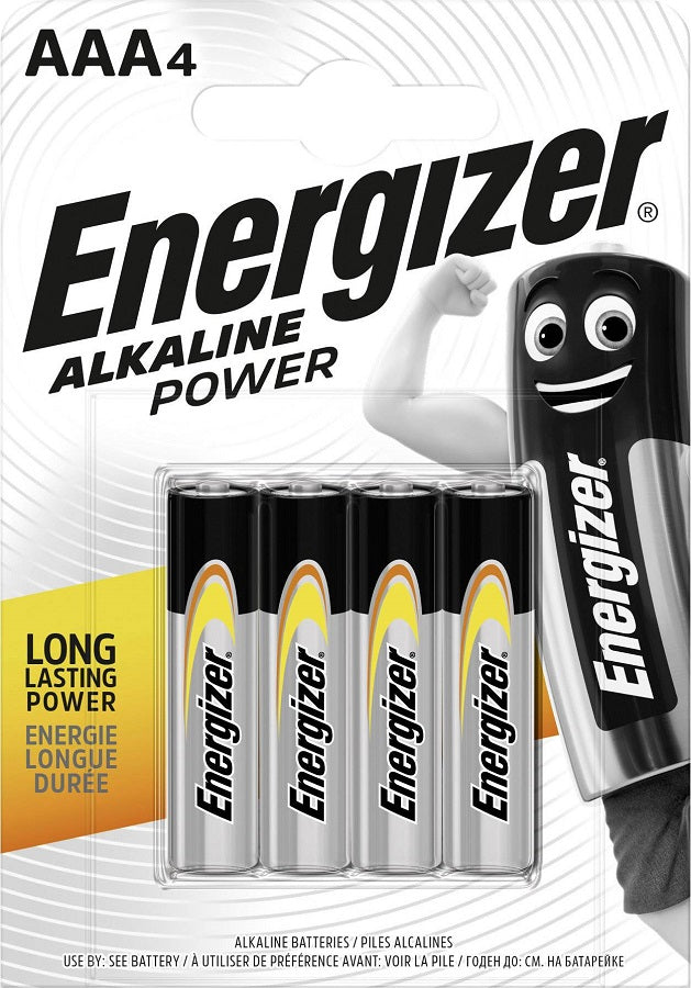 Batteria alcalina tipo AAA LR03 1.5V blister da 4 Energizer