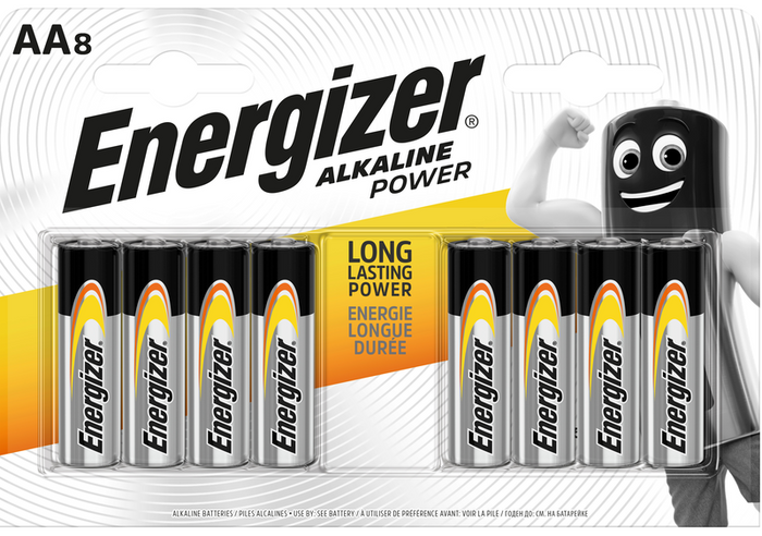 Batteria alcalina tipo AA LR6 1,5V blister da 8 Energizer