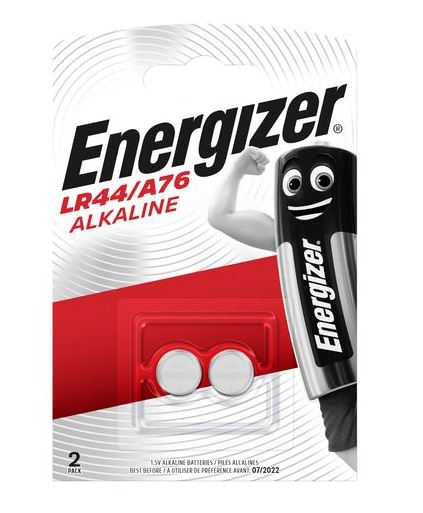Batteria alcalina a bottone LR44 175mAh 1.5V blister da 2 Energizer