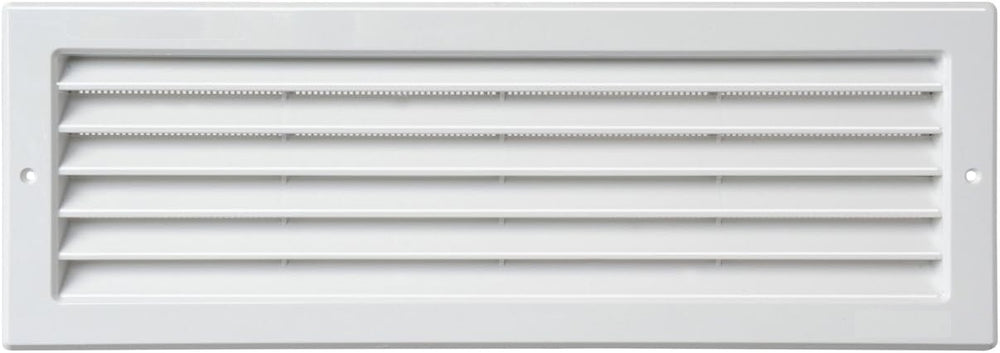 Griglia rettangolare da incasso in PP bianco 370×130mm