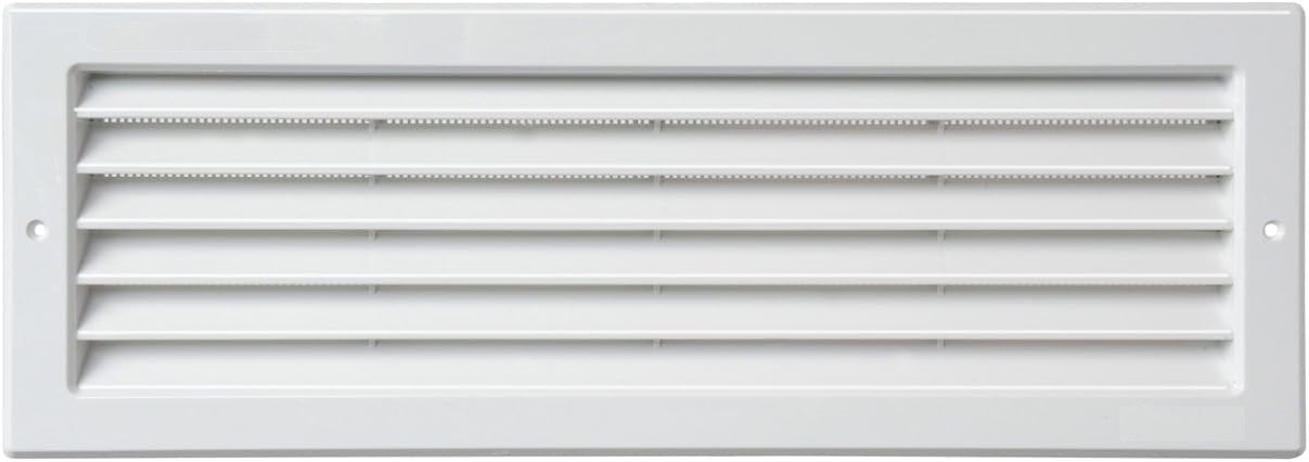 Griglia rettangolare da incasso in PP bianco 370×130mm GR3713 E3038