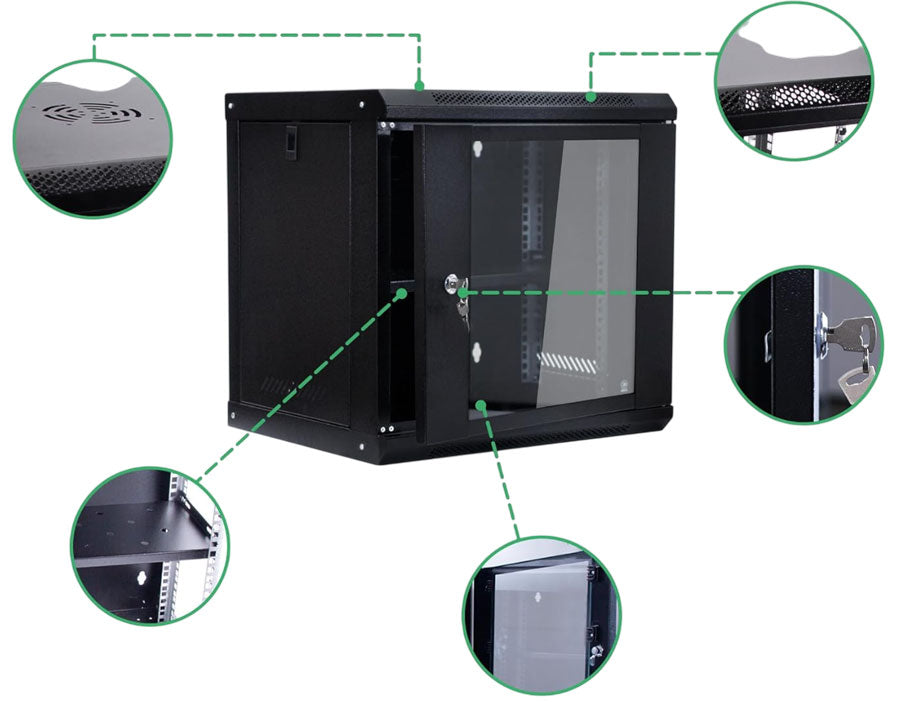 Armadio rack da Parete 9U 53x40x45cm V5309 E3040
