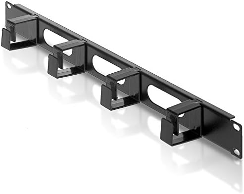 Pannello passacavi 1U 19" con 4 anelli corti nero E6086