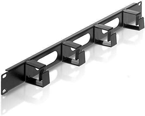 Pannello passacavi 1U 19" con 4 anelli corti nero E6086