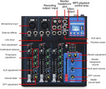 Mixer professionale 4 canali con Bluetooth/USB