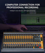 Mixer audio professionale 16 canali Con Bluetooth/USB 99 effetti DSP E9110