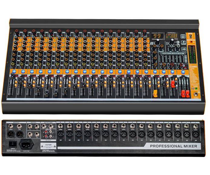 Mixer audio professionale 16 canali Con Bluetooth/USB 99 effetti DSP E9110