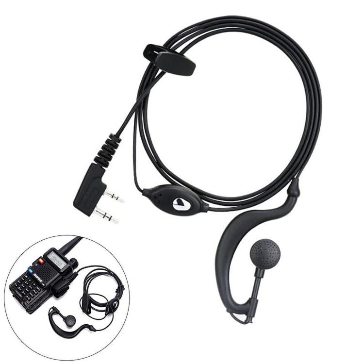 Auricolare per walkie talkie BAOFENG microfono e tasto PTT doppio Jack 2 Pin TBD06057193 E9183