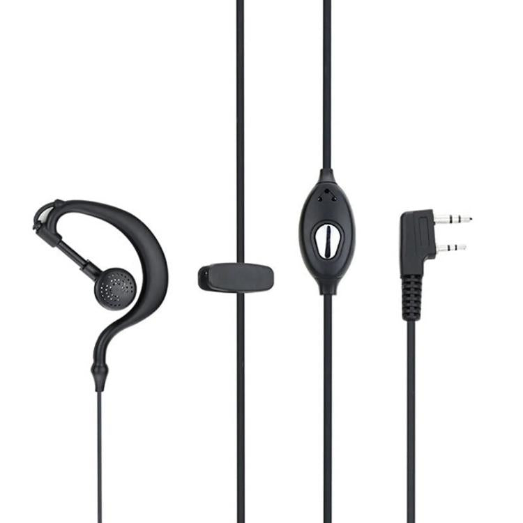 Auricolare per walkie talkie BAOFENG microfono e tasto PTT doppio Jack 2 Pin TBD06057193 E9183