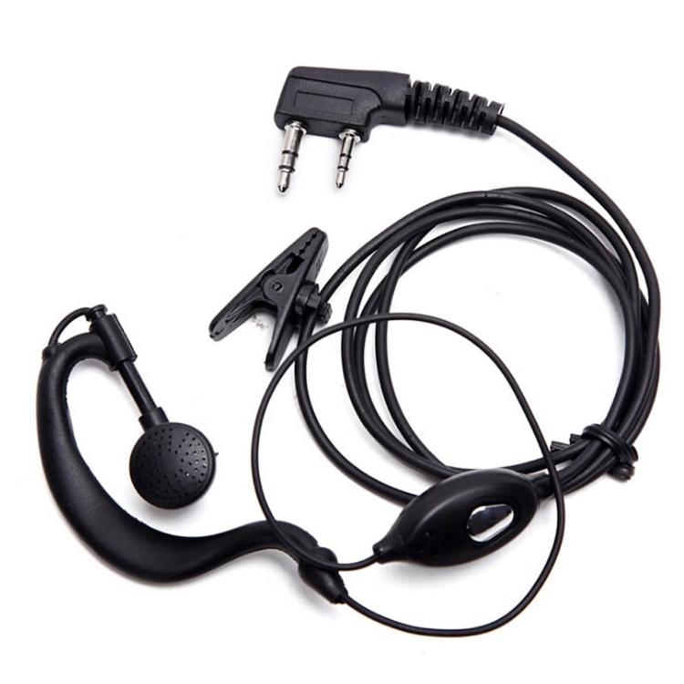 Auricolare per walkie talkie BAOFENG microfono e tasto PTT doppio Jack 2 Pin